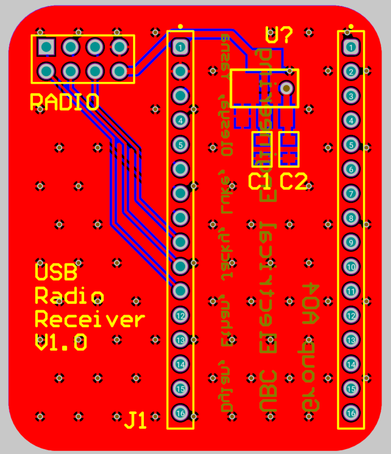 2D View of the Radio PCB