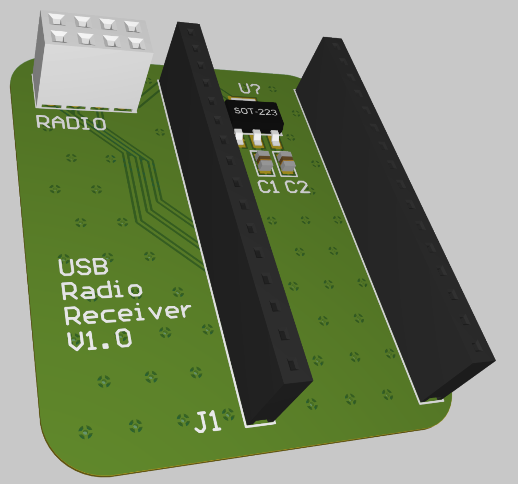 3D View of the Radio PCB